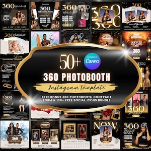 360 Photo Booth Instagram Template, 50+ Photo Booth Templates, 360 Booth flyer, Photo Booth Social Media Posts, Photo Booth Instagram