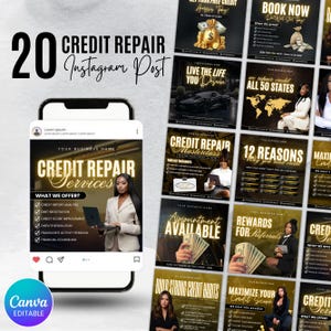 Credit Repair Instagram Post,Credit Repair Social Media Template,Credit Repair Template,Diy Credit Repair,Credit Repair Flyer,Canva Template