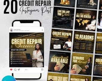Credit Repair Instagram Post,Credit Repair Social Media Template,Credit Repair Template,Diy Credit Repair,Credit Repair Flyer,Canva Template