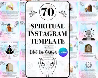 Spiritual Instagram Post Templates, Mystical Instagram Templates, White Spiritual Social Media Templates, Spiritual Business Canva Template