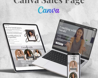 Canva Sales Page Template, Course Creator Funnel Template, Canva Website Template, Coaching Sales Page, Sales Funnel, Course Landing Page