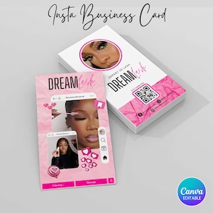 Business Card Template, Business Card Template Design, Hair Stylist Business card , Lash, Nail Tech, Braids, Wigs Card, Canva Template