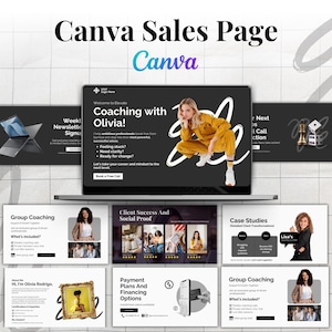 Canva Sales Page Template, Course Creator Funnel Template, Canva Website Template, Coaching Sales Page, Sales Funnel, Course Landing Page