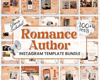 Autumn Romance Author Instagram Template Bundle, Book Marketing Canva Templates,Author Engagement Social Media Marketing,Romance Author Post
