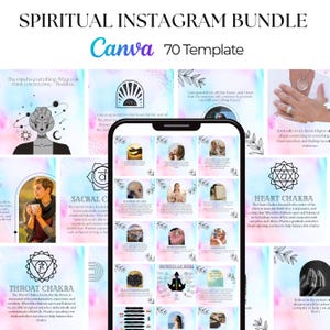 Spiritual Instagram Post Templates, Mystical Instagram Templates, White Spiritual Social Media Templates, Spiritual Business Canva Template