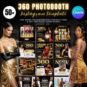 360 Photo Booth Instagram Template, 50+ Photo Booth Templates, 360 Booth flyer, Photo Booth Social Media Posts, Photo Booth Instagram