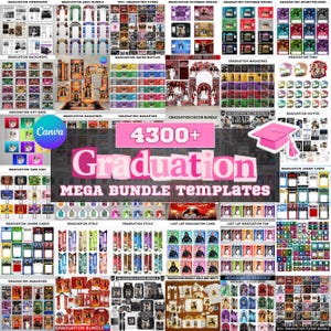 4300+ Graduation Mega Bundle Templates,Class of 2026 Grad Party Bundle, Grad,Decor,Newspaper,Stole,Magazine,Paddle Fan,Banner,Tshirt Designs