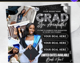 Graduation Booking Flyer, Graduation Special Flyer, Graduation Deals, Grad Books Open, Graduation Nail booking flyer, Hair, Lash Tech Flyer