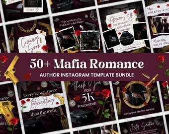Pacchetto di modelli Instagram per autori di romanzi mafiosi, modelli Canva per il marketing di libri, marketing sui social media per il coinvolgimento degli autori, post di autori di romanzi