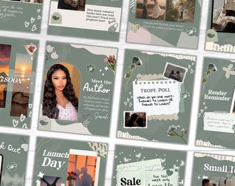 Modelli Instagram per autori di romanzi rosa, marketing sui social media per coinvolgere gli autori, lancio di libri e promozione di libri su Instagram per scrittori, post di autori di romanzi rosa