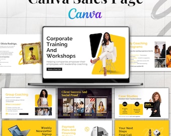 Canva Sales Page Template, Course Creator Funnel Template, Canva Website Template, Coaching Sales Page, Sales Funnel, Course Landing Page