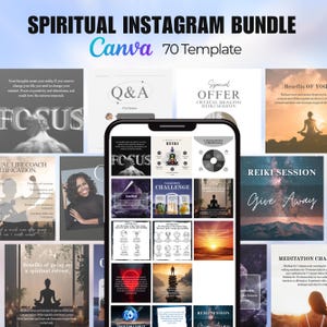 Spiritual Instagram Post Templates, Mystical Instagram Templates, Purple Spiritual Social Media Templates, Spiritual Business Canva Template