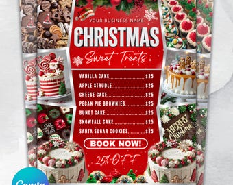 Christmas Sweet Treats Flyer - DIY Template for December Bake Sale, Perfect for Holiday Sweets Promotion