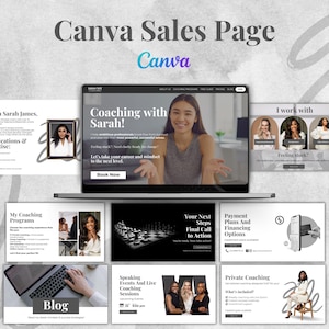 Canva Sales Page Template, Course Creator Funnel Template, Canva Website Template, Coaching Sales Page, Sales Funnel, Course Landing Page