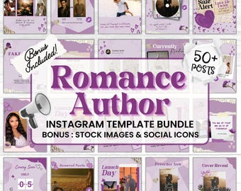 Modelli Instagram per autori di romanzi rosa, marketing sui social media per coinvolgere gli autori, lancio di libri e promozione di libri su Instagram per scrittori, post di autori di romanzi rosa