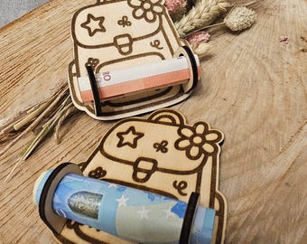 Archivo SVG para regalo de dinero para la mochila escolar – idea de regalo para la vuelta al cole – archivo para corte láser – regalo para la vuelta al cole – se permite el uso comercial