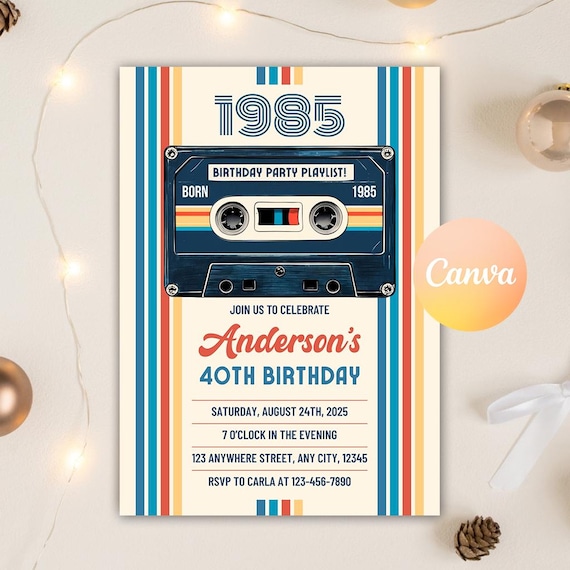 80s Party Invitation, Back to the 80s, Throwback Party, 80s Party Invite, Retro Birthday Invitation, Hip Hop Invite, Editable Canva Template