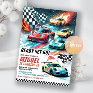 invitation template,racing car invite,race car birthday,printable invitation,editable invitation,racing birthday,boy 2nd birthday,two fast two curious,red race car invite,boy birthday invite,car party invite,dynamic invitation,go kart invitation
