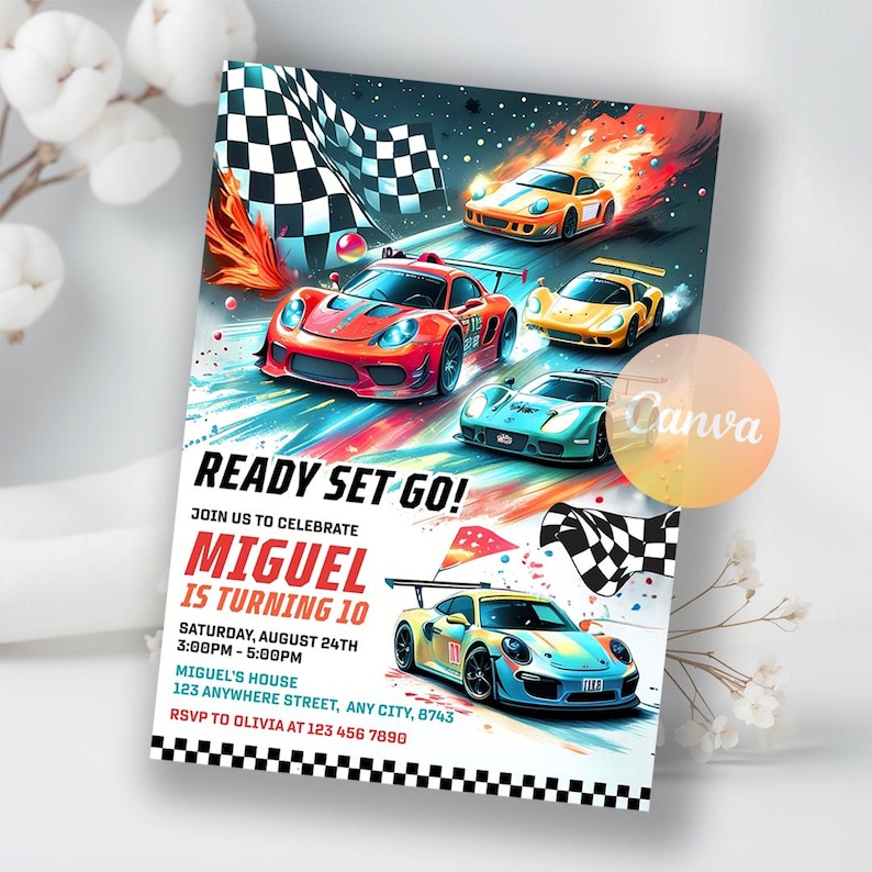 invitation template,racing car invite,race car birthday,printable invitation,editable invitation,racing birthday,boy 2nd birthday,two fast two curious,red race car invite,boy birthday invite,car party invite,dynamic invitation,go kart invitation
