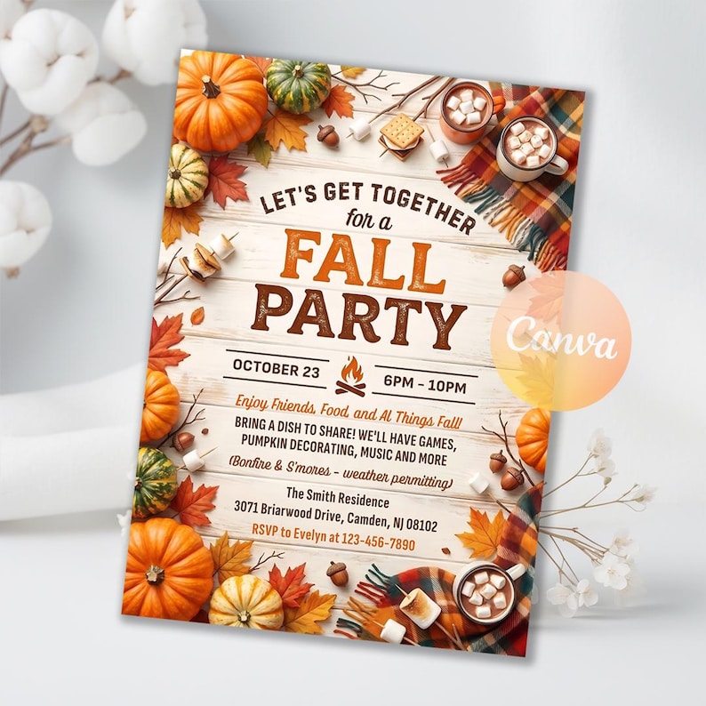 Fall Festival Invitation Template Editable Fall Party Invite for Family Pumpkin Invite Digital Autumn Party Invite Friend Fall Block Party
fall festival invite,fall party invite,family party invite,pumpkin festival,autumn party invite,fall harvest party,Pumpkin party invite,Harvest Party,Friendsgiving invite,flannel invitation,flannel theme party,block party invite,food party invite
Autumn Birthday,Birthday Invitation,Birthday Invite,Fall Party,Fall Floral Party,Floral Invitation,Autumn Party