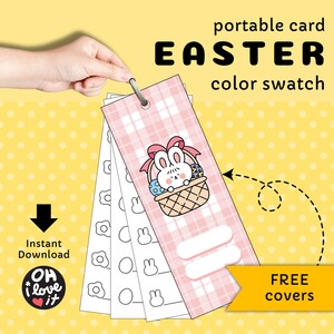 EASTER Cute Color Swatch Chart Printable | Blank Color Swatches Sheet PDF | Alcohol Markers Blank Color Chart Printable | Color Test Sheet