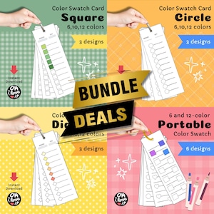 Farbmusterkarte, Farbmusterblatt, tragbare Farbmusterkarte, Farbmusterkarte, Farbtestblatt, einfache Färbung, 6 10 12 Farben Bundle