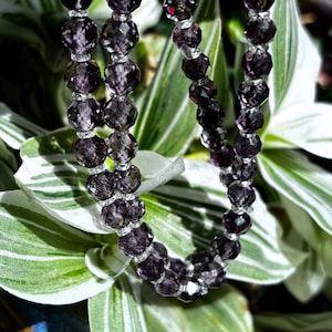 Faux Amethyst Bead Necklace - Vintage Necklace - Faceted Bead Necklace - Crystal Bead Necklace - Vintage Jewelry - Costume Jewelry -Amethyst