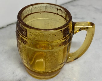 Vintage Shot Glass - Double Shot Glass - Amber Glass Shot Glass -Vintage Barware - Shot Glass - Beer Mug Shot Glass - Barware - Amber Glass