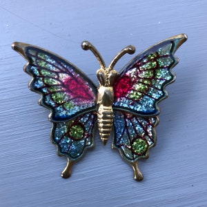 Butterfly Pin - Colorful Butterfly Pin - Vintage Brooch - Vintage Pin - Butterflies - Vintage Jewelry - Costume Jewelry - Novelty Pin