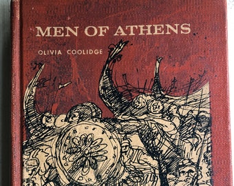 Vintage Book - Men of Athens - Olivia Coolidge - Milton Johnson - Houghton Mifflin  Company - Vintage Library Book - Golden Age of Athens