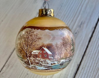 1980 Hallmark Christmas Grandparents Ornament - Hallmark Glass Christmas Bulb - Adorno de abuelos -Bombilla de Navidad coleccionable -Ornamento