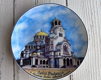Sofia Bulgaria St. Alexander Nevski Souvenir Plate - St. Alexander Nevski - St. Alexander Nevski Cathedral - Sofia Bulgaria Souvenir Plate