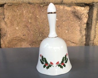 Vintage Christmas Bell - Holly Christmas Bell - Bell Collector - Made in Japan - Bell - Glass Bell - Collectible Bell - Holiday Bell - Holly