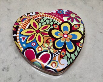 Vintage Tin - Heart Tin - Brighton Heart Tin - Brighton - Advertising Tin - Retro Design Tin - Storage Tin - Psychedelic Tin - Heart -