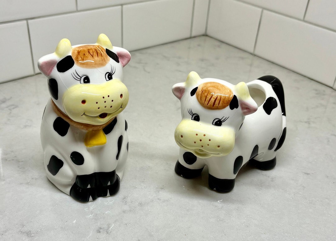Cow Creamer and Sugar Vintage Creamer and Sugar Novelty Etsy