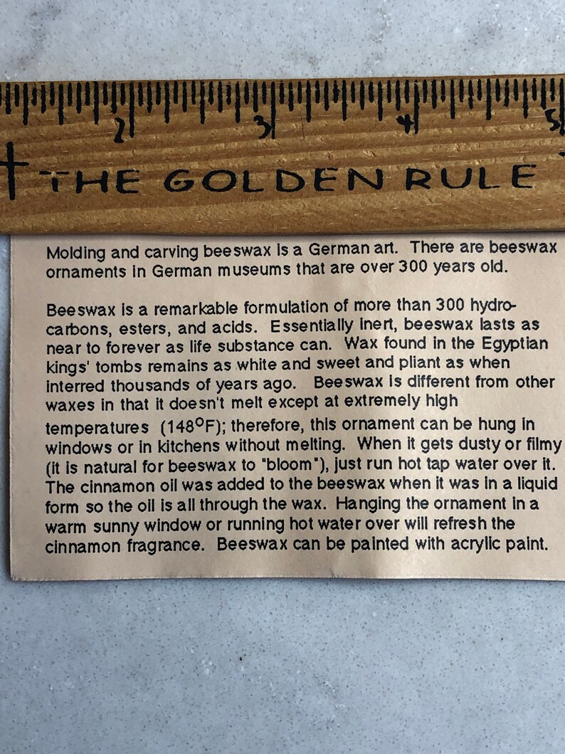 Beeswax Painted Ornament Vintage Beeswax Ornament Christmas Ornament