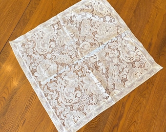 Vintage Cream Lace Doily - 18 x 18 inches