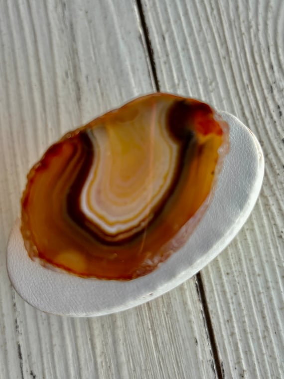 Agate Geode Pin - Vintage Pin - Natural Jewelry -… - image 1