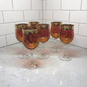 Vintage Murano Stemware – Ruby Red Crystal with 24K Gold Leaf