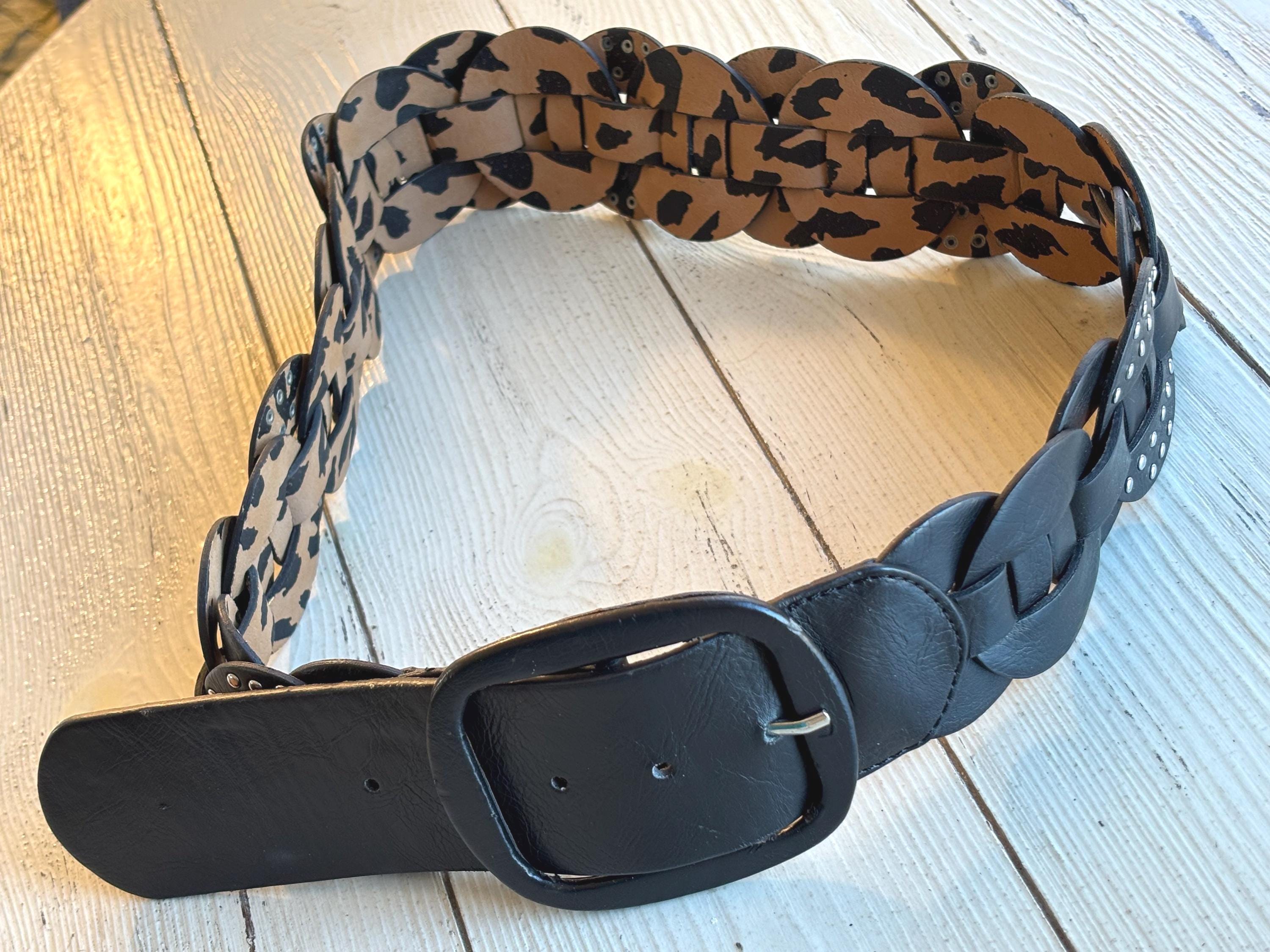 Betsey Johnson Vintage Y2K Western Black Leather Oversized Floral Belt med 31-35 Betsey Johnson Rhinestone Belts for Women for sale | eBay main image 4