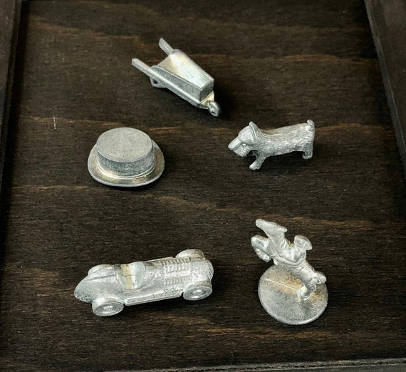 Vintage Monopoly Game Pieces – Metal Tokens, Top Hat, Scotty Dog