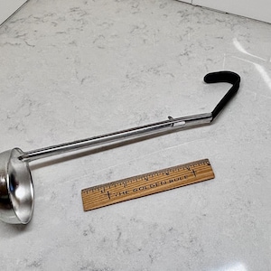 Vollrath Stainless Ladle -Kool Touch Bent Handle Ladle - Vintage Stainless Steel Ladle - Vintage Kitchen Tool - 6814 NSF - Made in Korea