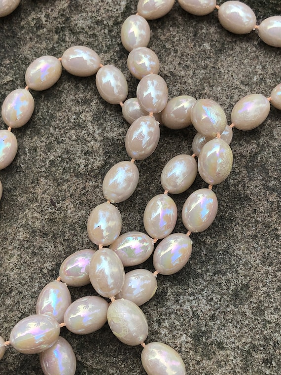 Pearl Rope Beads Creamy Pearlescent Rope Beads Vintage Beads