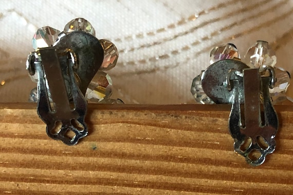Mid-Century Crystal Clip Earrings - Vintage Cryst… - image 5