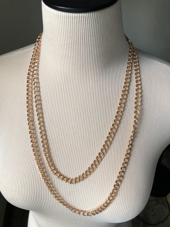 Vintage Gold Double Link Chain - Gold Chain - Vint