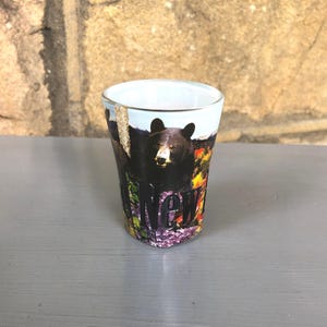New Hampshire Souvenir Shot Glass - Souvenir Barware - Souvenir Shot Glass - Vintage Souvenir - Novelty Barware - Bear/Elk Shot Glass