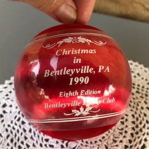 Christmas in Bentleyville Ornament - Vintage Christmas Ornament - Christmas Bulb -Christmas in Bentleyville 1990 - Eighth Edition - Limited