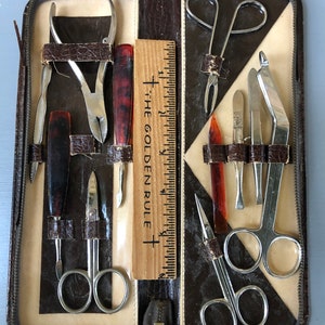 Solingen Grooming Implements - Vintage Grooming Set -Vintage Manicure Set-Made in Western Germany -Grooming Scissors, Clippers  and Tweezers