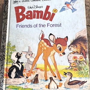 Bambi, Friends of the Forest Story Book - Vintage Little Golden Book - Little Golden Book - Bambi - Walt Disney - Bambi Golden Book
