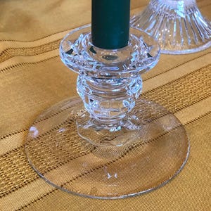 American Fostoria Crystal Candle Holders - Fostoria Glass - Candle Sticks - Pressed Glass - Fostoria Pressed Glass Candle Holders  - Candles